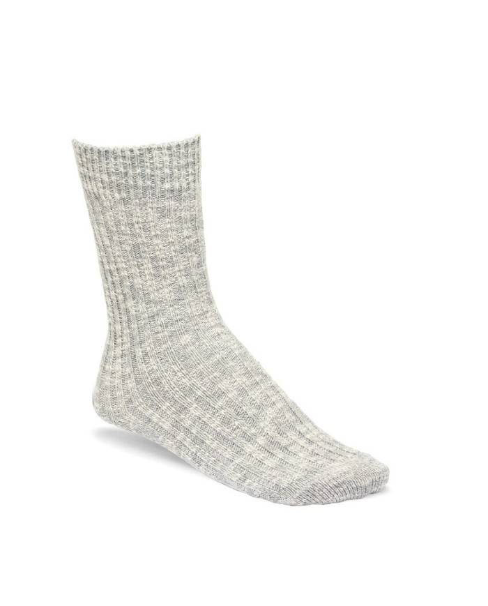 Birkenstock Cotton Slub.1008032 Calza in cotone a costine Grigio e Bianco Birkenstock Cotton Slub.1008032 Calza in cotone a costine Grigio e Bianco