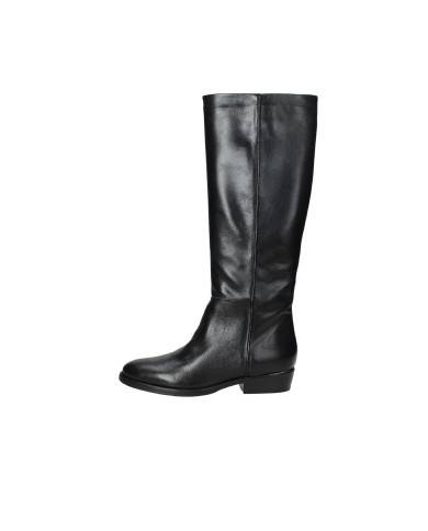 UAU C25 Stivale a tubo in pelle con tacco texano Nero UAU C25 Stivale a tubo in pelle con tacco texano Nero