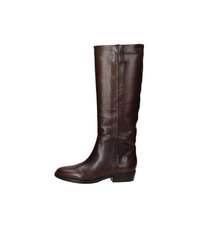 UAU C25 Stivale a tubo in pelle con tacco texano Marrone