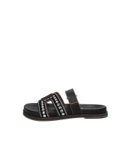 Bibi Lou 529z27vk Sandalo scalzato in pelle con borchie e chiusura a strappo Nero