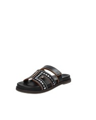 Bibi Lou 529z27vk Sandalo scalzato in pelle con borchie e chiusura a strappo Nero