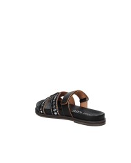 Bibi Lou 529z27vk Sandalo scalzato in pelle con borchie e chiusura a strappo Nero