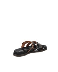 Bibi Lou 529z27vk Sandalo scalzato in pelle con borchie e chiusura a strappo Nero