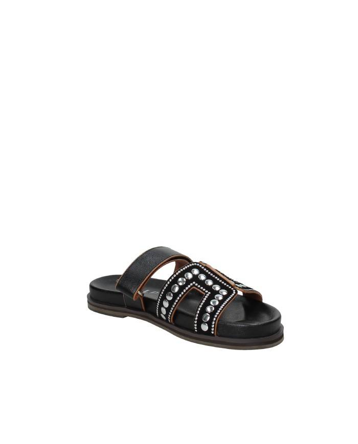 Bibi Lou 529z27vk Sandalo scalzato in pelle con borchie e chiusura a strappo Nero Bibi Lou 529z27vk Sandalo scalzato in pelle con borchie e chiusura a strappo Nero