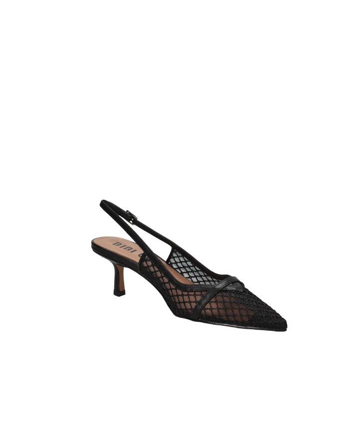 Bibi Lou 627z78vk Décolleté slingback in pelle e rete Nero