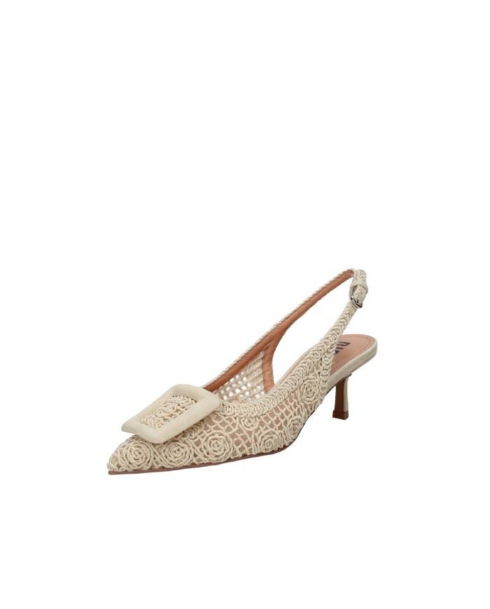 Bibi Lou 652z61vk Decolletè slingback in tessuto macramè Off White Bibi Lou 652z61vk Decolletè slingback in tessuto macramè Off White