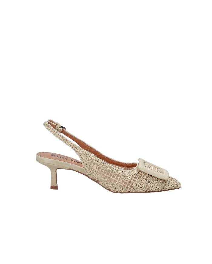 Bibi Lou 652z61vk Decolletè slingback in tessuto macramè Off White