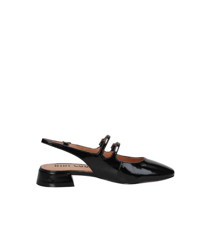 Bibi Lou 678z21vk Mary Jane slingback in vernice con due cinturini Nero