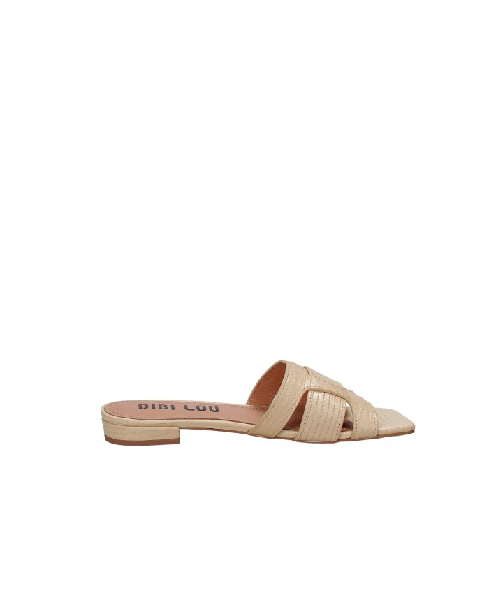 Bibi Lou 760z46vk Ciabattina bassa in pelle stampata Beige