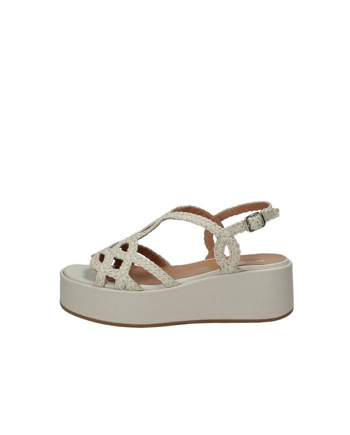 Gianmarco Sorelli 2264 Sandalo con zeppa in pelle intrecciata Off White Gianmarco Sorelli 2264 Sandalo con zeppa in pelle intrecciata Off White