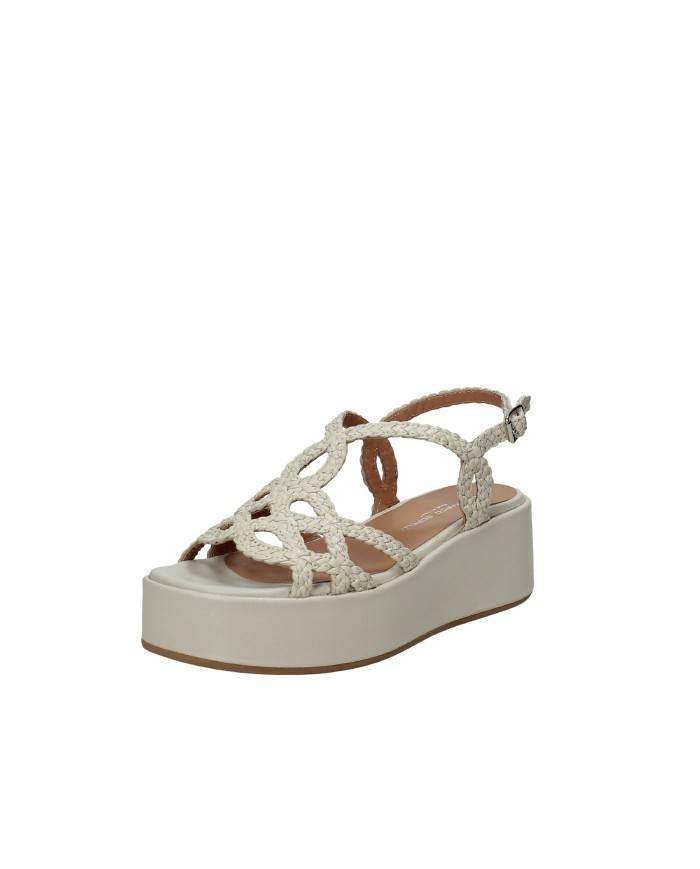 Gianmarco Sorelli 2264 Sandalo con zeppa in pelle intrecciata Off White Gianmarco Sorelli 2264 Sandalo con zeppa in pelle intrecciata Off White