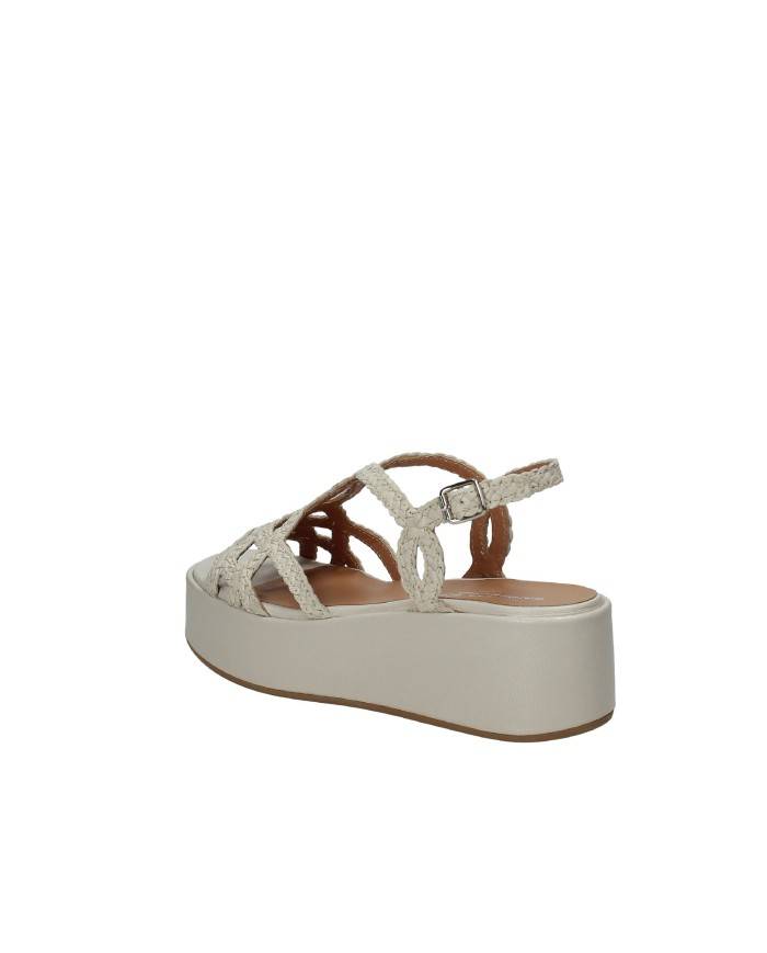 Gianmarco Sorelli 2264 Sandalo con zeppa in pelle intrecciata Off White Gianmarco Sorelli 2264 Sandalo con zeppa in pelle intrecciata Off White