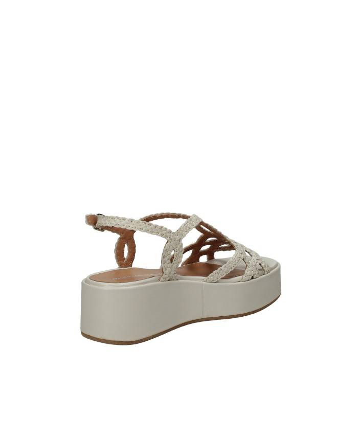 Gianmarco Sorelli 2264 Sandalo con zeppa in pelle intrecciata Off White Gianmarco Sorelli 2264 Sandalo con zeppa in pelle intrecciata Off White