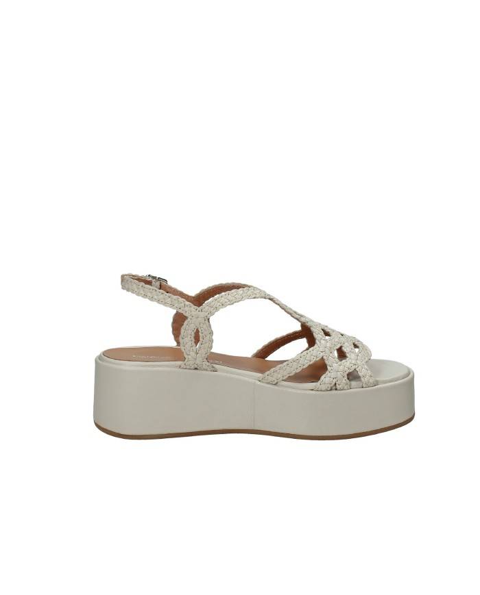 Gianmarco Sorelli 2264 Sandalo con zeppa in pelle intrecciata Off White Gianmarco Sorelli 2264 Sandalo con zeppa in pelle intrecciata Off White