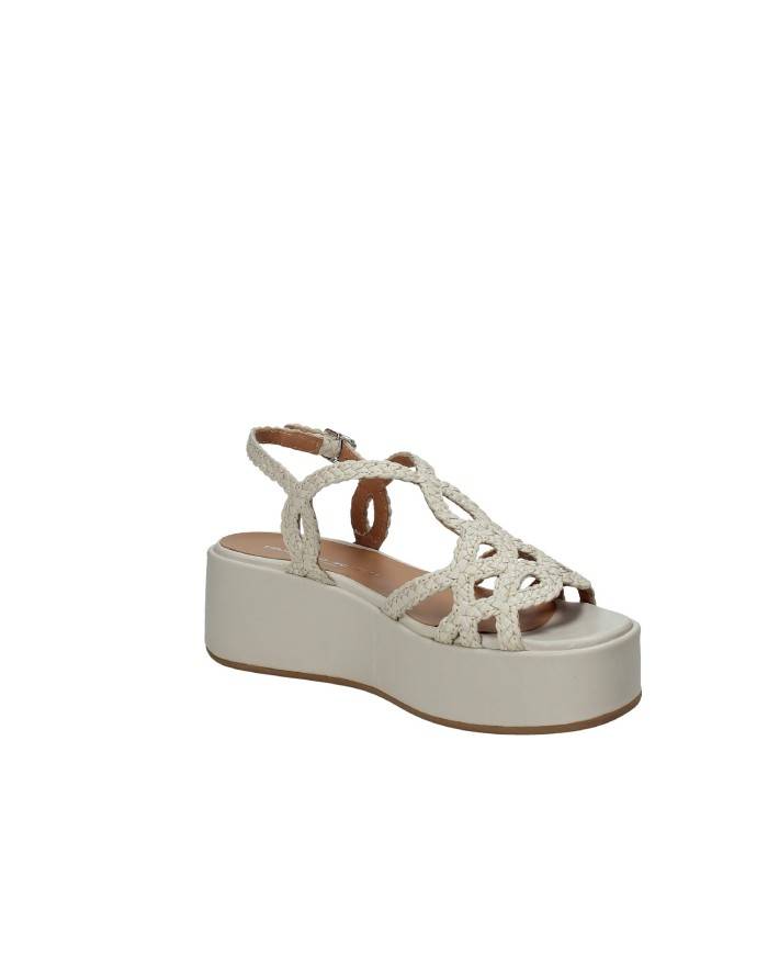 Gianmarco Sorelli 2264 Sandalo con zeppa in pelle intrecciata Off White Gianmarco Sorelli 2264 Sandalo con zeppa in pelle intrecciata Off White