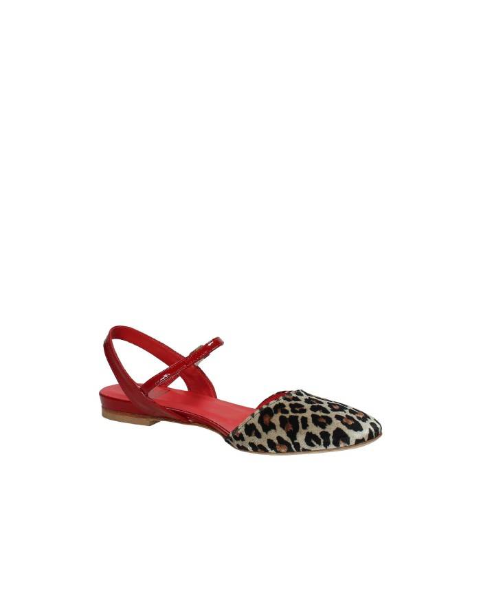 L'Arianna CH2027 Ballerina slingback velluto e vernice Leopardo L'Arianna CH2027 Ballerina slingback velluto e vernice Leopardo
