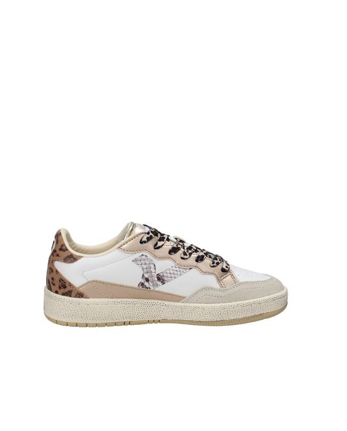 Victoria 8806109 Sneaker donna animalier e laminato Bianco e Platino