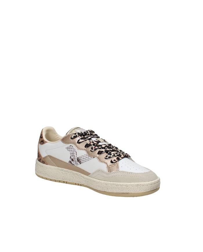 Victoria 8806109 Sneaker donna animalier e laminato Bianco e Platino
