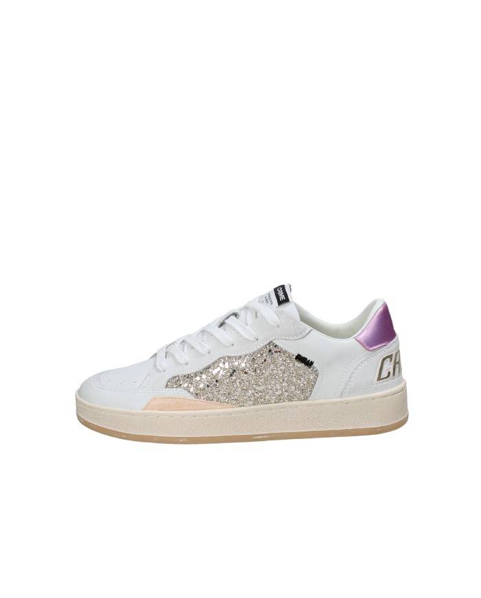 Crime London Chelsea.20206 Sneaker basse donna in pelle e glitter Bianco e Oro Crime London Chelsea.20206 Sneaker basse donna in pelle e glitter Bianco e Oro