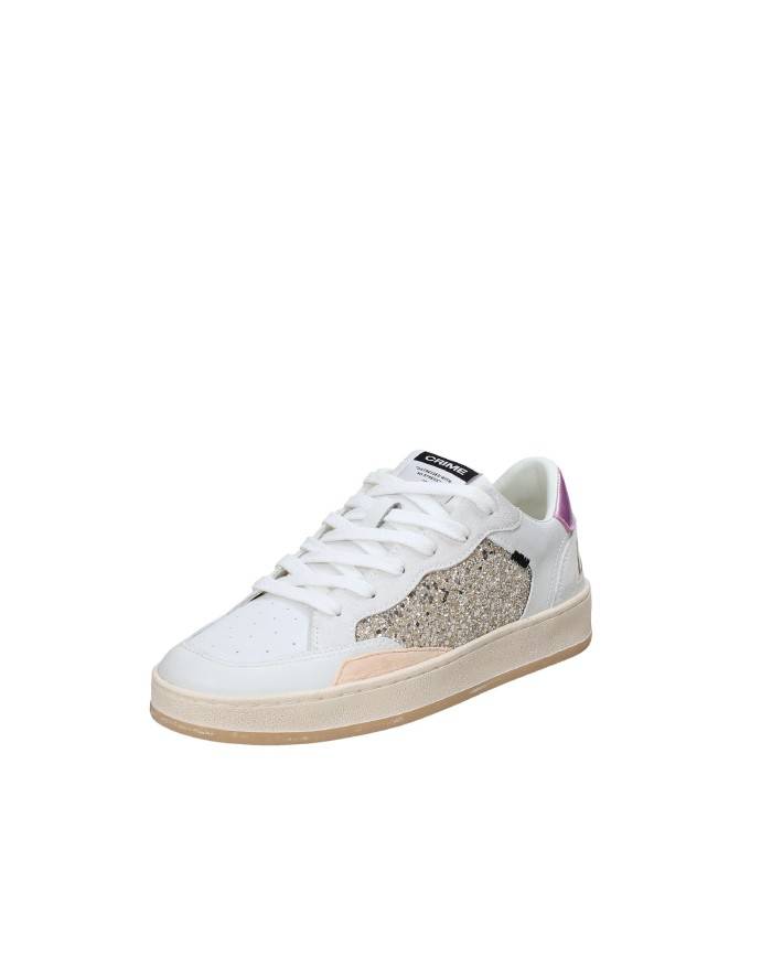 Crime London Chelsea.20206 Sneaker basse donna in pelle e glitter Bianco e Oro Crime London Chelsea.20206 Sneaker basse donna in pelle e glitter Bianco e Oro