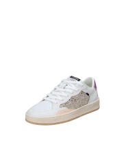 Crime London Chelsea.20206 Sneaker basse donna in pelle e glitter Bianco e Oro