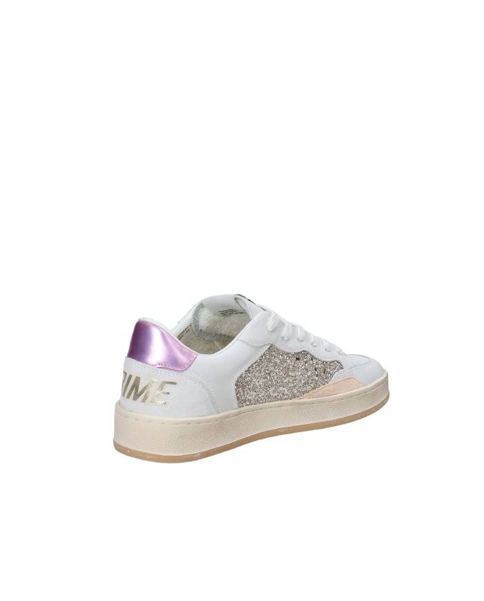 Crime London Chelsea.20206 Sneaker basse donna in pelle e glitter Bianco e Oro