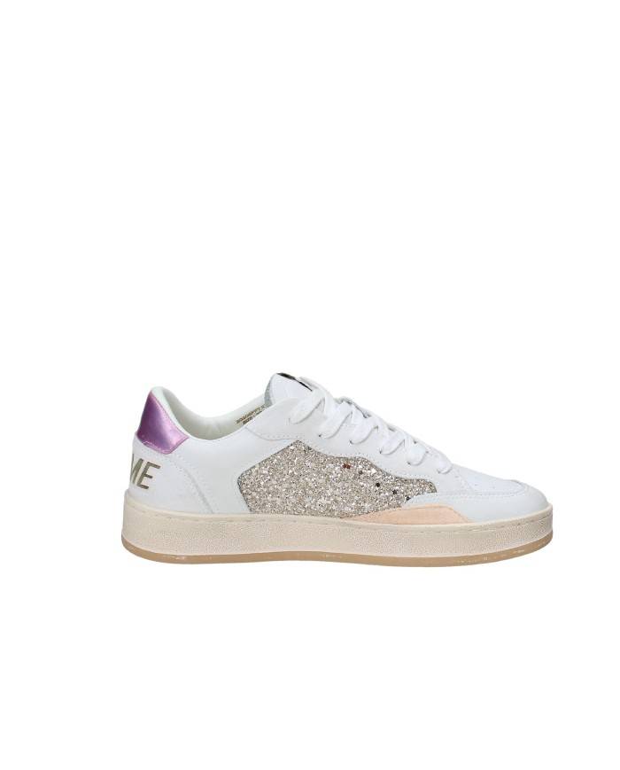 Crime London Chelsea.20206 Sneaker basse donna in pelle e glitter Bianco e Oro
