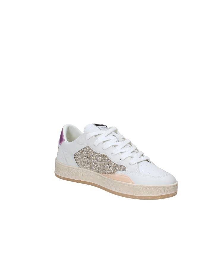 Crime London Chelsea.20206 Sneaker basse donna in pelle e glitter Bianco e Oro
