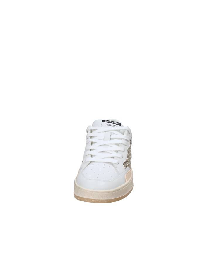 Crime London Chelsea.20206 Sneaker basse donna in pelle e glitter Bianco e Oro