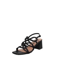 Bibi Lou 858z94hg Sandalo scalzato in pelle e tessuto Nero