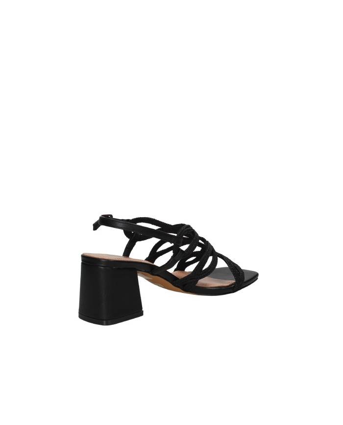 Bibi Lou 858z94hg Sandalo scalzato in pelle e tessuto Nero